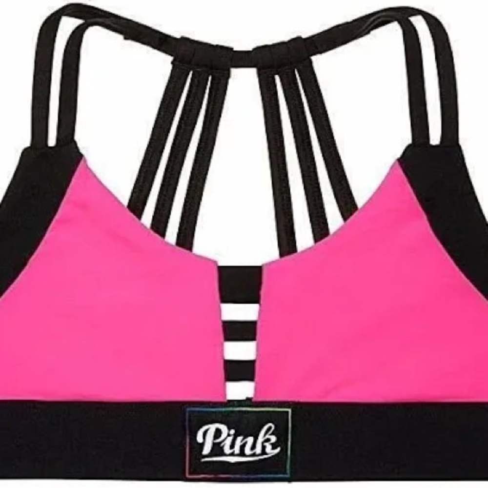 Incredible By Victoria's Secret Women's Pink And Black Sports Bra